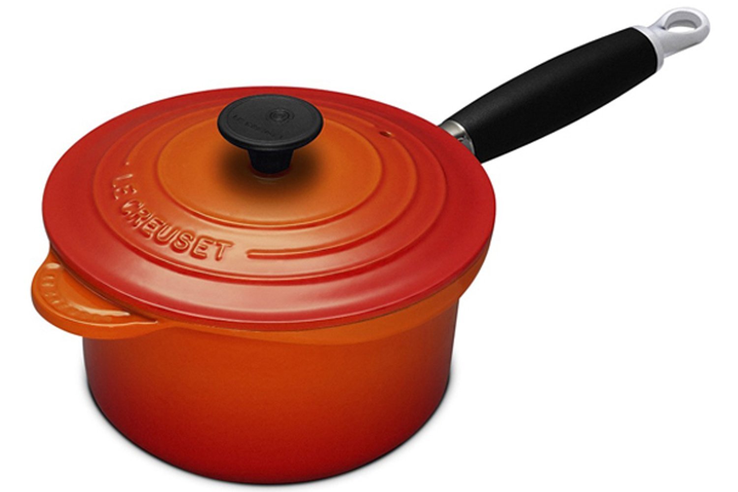 Le Creuset Ковш с крышкой 18 см, оранжевый | https://grandposuda.com.ua