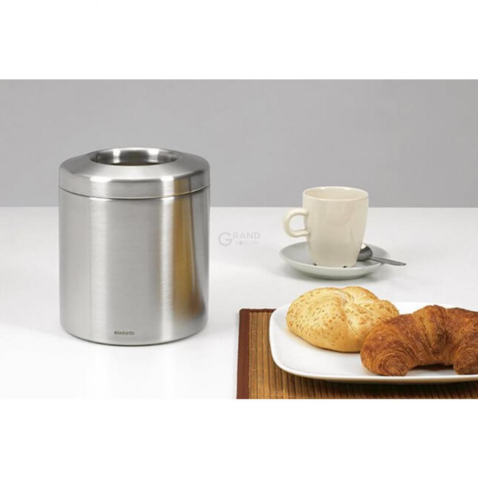 Brabantia Настольный контейнер для мусора 1 л матовая сталь | https://grandposuda.com.ua