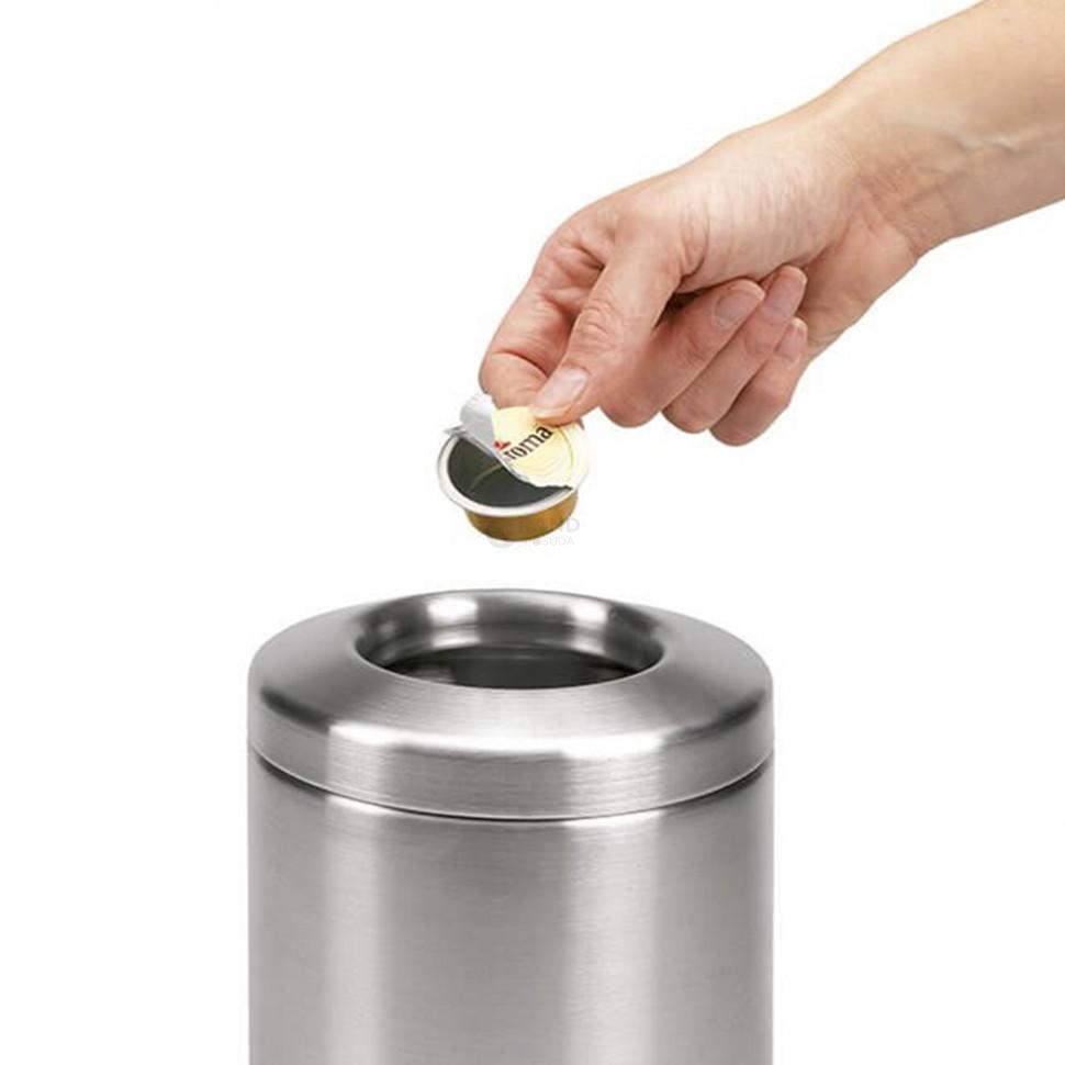 Brabantia Настольный контейнер для мусора 1 л матовая сталь | https://grandposuda.com.ua