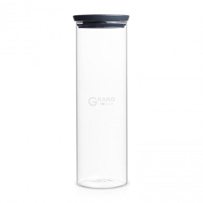 Brabantia Модульная стеклянная банка, темно-серая крышка 1,9 л | https://grandposuda.com.ua