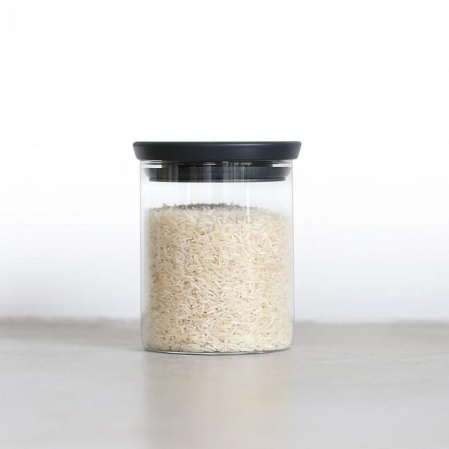 Brabantia Модульна скляна банка, темно-сіра кришка 0,6 л | https://grandposuda.com.ua