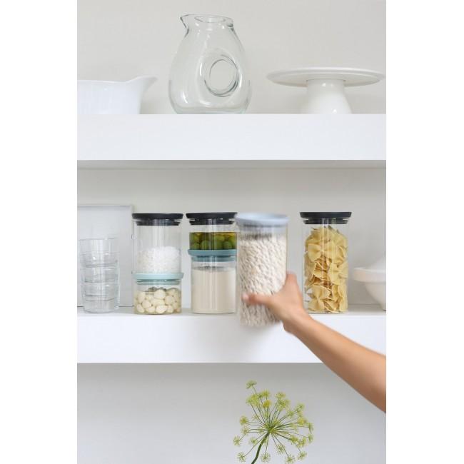 Brabantia Модульная стеклянная банка, темно-серая крышка,0,3 л | https://grandposuda.com.ua