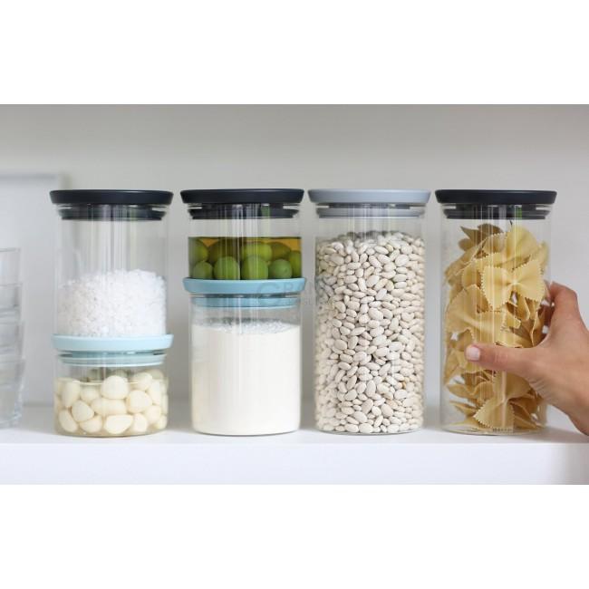 Brabantia Модульная стеклянная банка, темно-серая крышка,0,3 л | https://grandposuda.com.ua