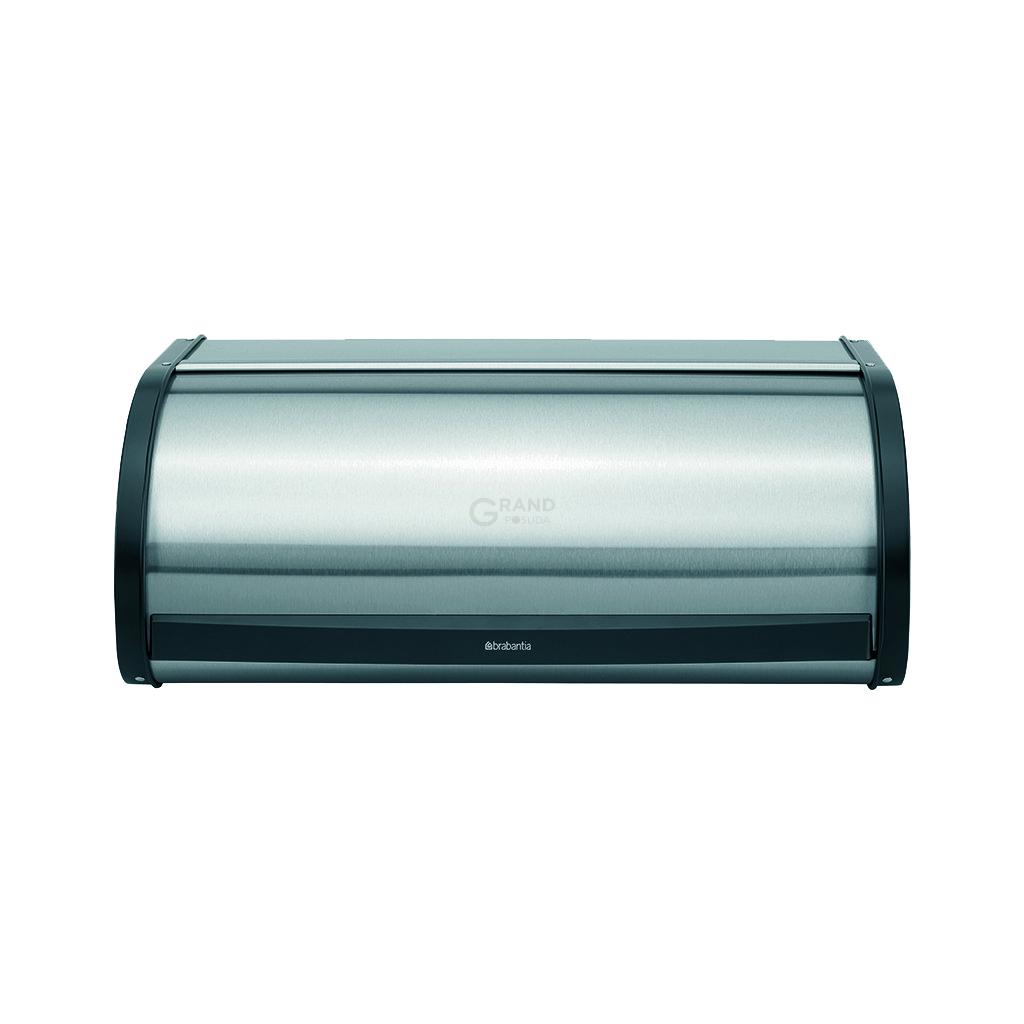Brabantia Хлебница со сдвигающейся крышкой 17,5х44,8х27 см матовая стальная с защитой от отпечатков пальцев | https://grandposuda.com.ua