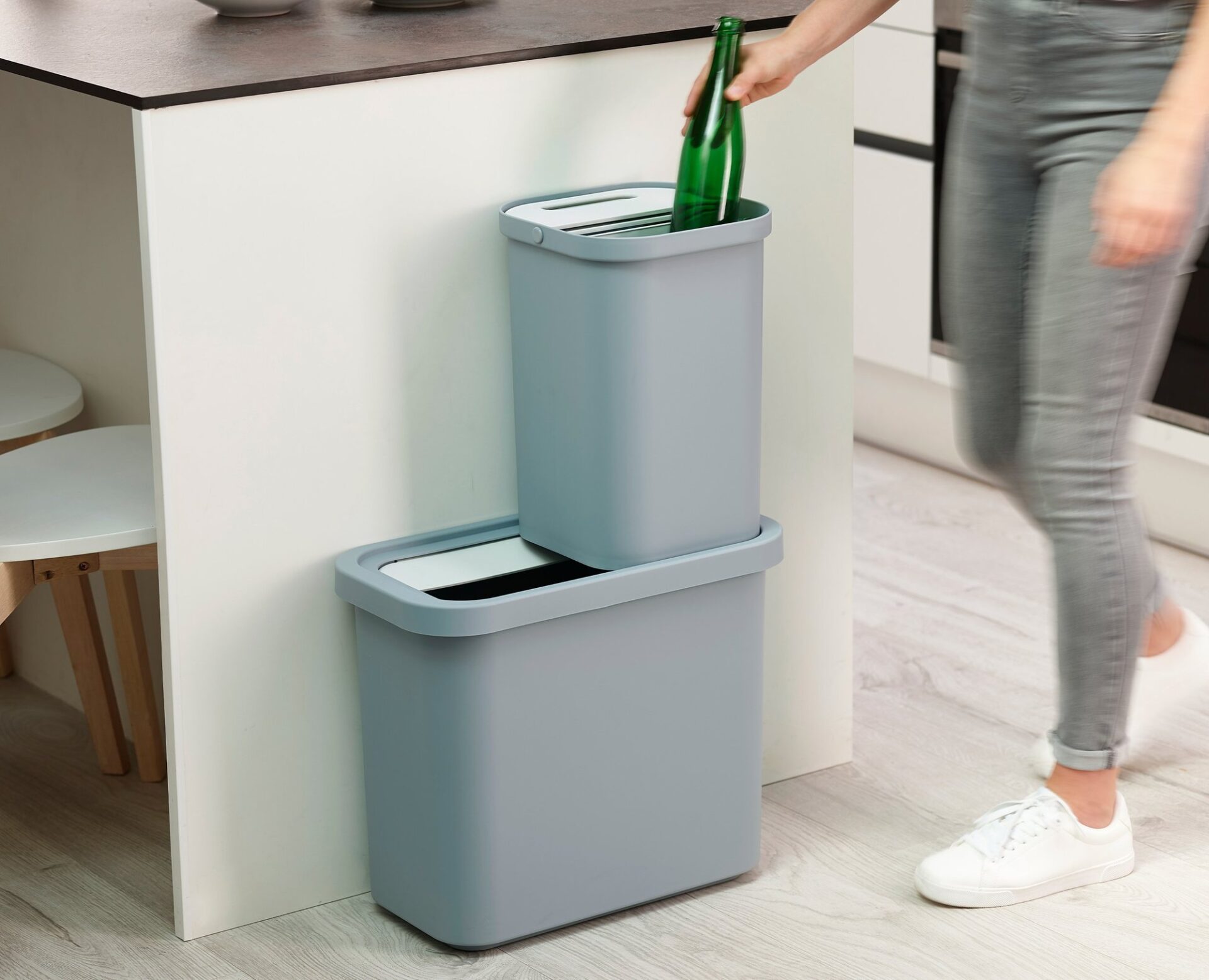 Joseph Joseph Набір відер для сміття 2 предмети світло-блакитні GoRecycle | https://grandposuda.com.ua