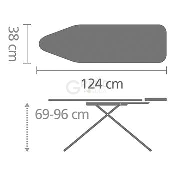 Brabantia Дошка з підставкою для парової праски 124 x 38 см (B) Ice Water | https://grandposuda.com.ua