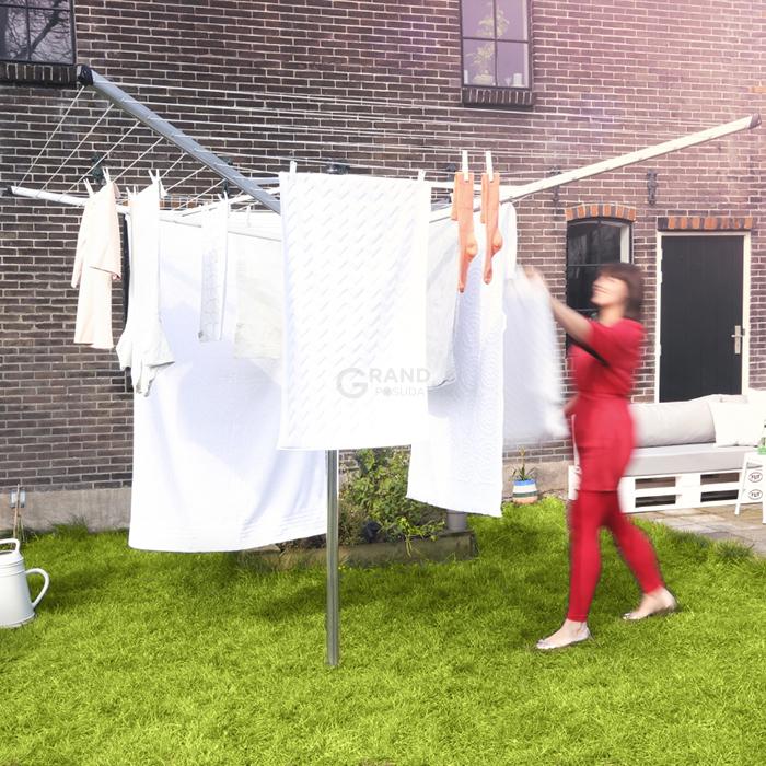 Brabantia Уличная сушилка с 4 направляющими 40 м навеса металлический анкер Topspinner | https://grandposuda.com.ua