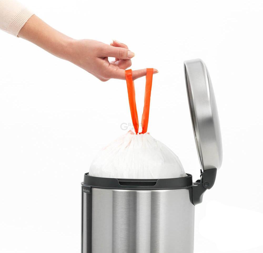 Brabantia Пакеты для мусора в рулоне, 5 л, размер В, 20 шт белых | https://grandposuda.com.ua