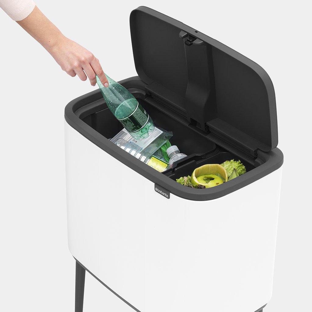 Brabantia Сміттєвий бак 11 + 23 л білий Bo Touch Bin | https://grandposuda.com.ua