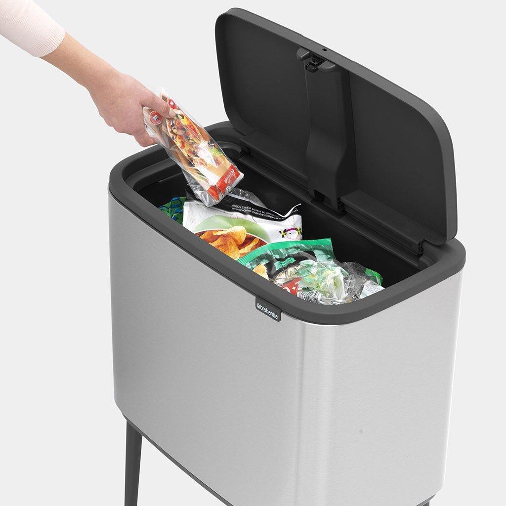 Brabantia Сміттєвий бак 36 л матова сталь із захистом від відбитків пальців Bo Touch Bin | https://grandposuda.com.ua
