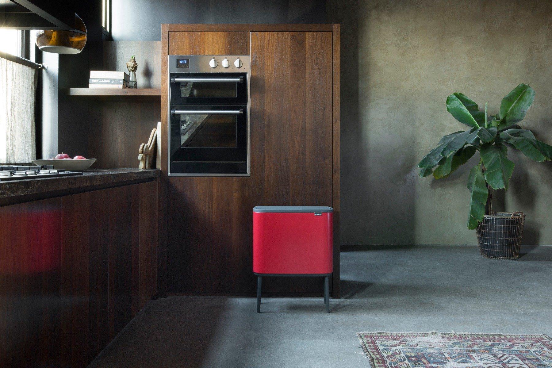 Brabantia Сміттєвий бак 3х11 л червоний Bo Touch Bin | https://grandposuda.com.ua