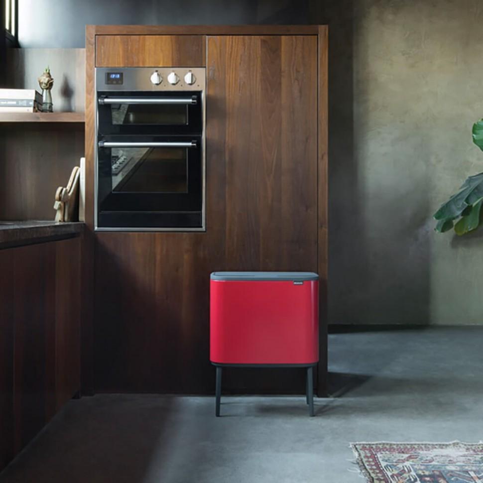 Brabantia Мусорный бак 11+23 л красный Bo Touch Bin | https://grandposuda.com.ua