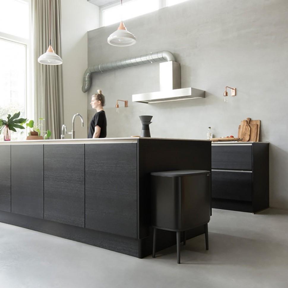 Brabantia Сміттєвий бак 11 + 23 л чорний матовий Bo Touch Bin | https://grandposuda.com.ua