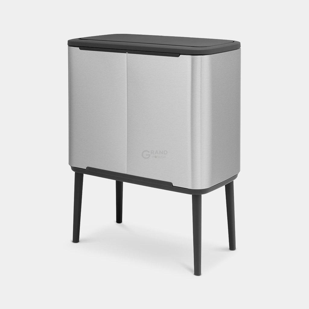 Brabantia Сміттєвий бак 11 + 23 л матова сталь із захистом від відбитків пальців Bo Touch Bin | https://grandposuda.com.ua