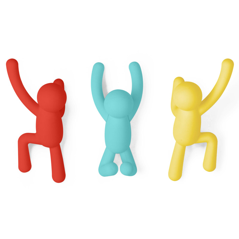 Umbra Вешалки-крючки buddy 3 шт. разноцветные яркие | https://grandposuda.com.ua