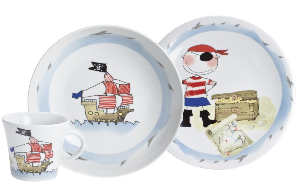 Kahla Набор детской посуды 3 предмета Magic Grip Kiddie Tableware Treasure-Trove Pirate | https://grandposuda.com.ua