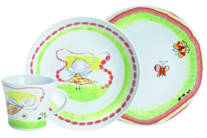 Kahla Набор детской посуды 3 предмета Magic Grip Kiddie Tableware Flower Fairy | https://grandposuda.com.ua
