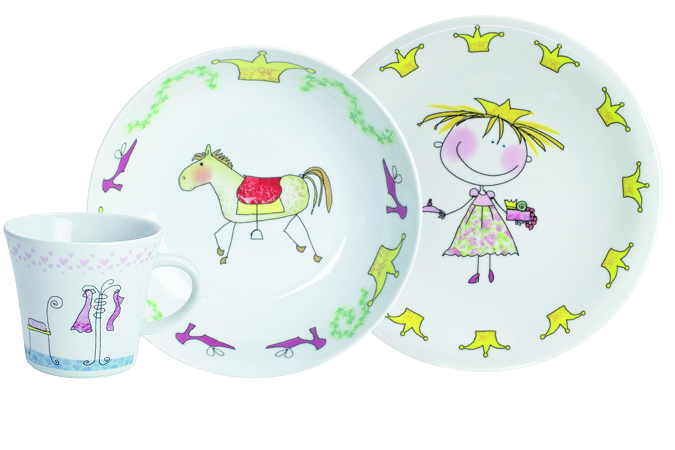 Kahla Набор детской посуды 3 предмета Kiddie Tableware Fairy-Tale Princess | https://grandposuda.com.ua