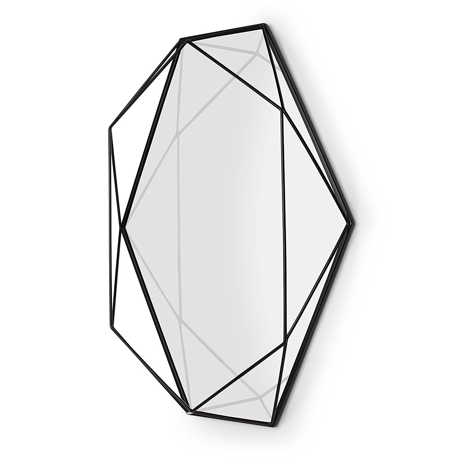 Umbra Настінне дзеркало 56,5x42,5x8,3 см чорне Prisma | https://grandposuda.com.ua