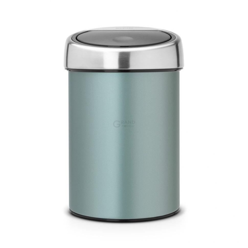 Brabantia Мусорный бак 3 л мятный металлик Touch Bin | https://grandposuda.com.ua