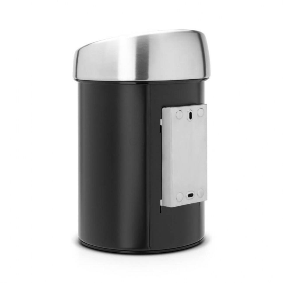 Brabantia Мусорный бак 3 л черный матовый Touch Bin | https://grandposuda.com.ua