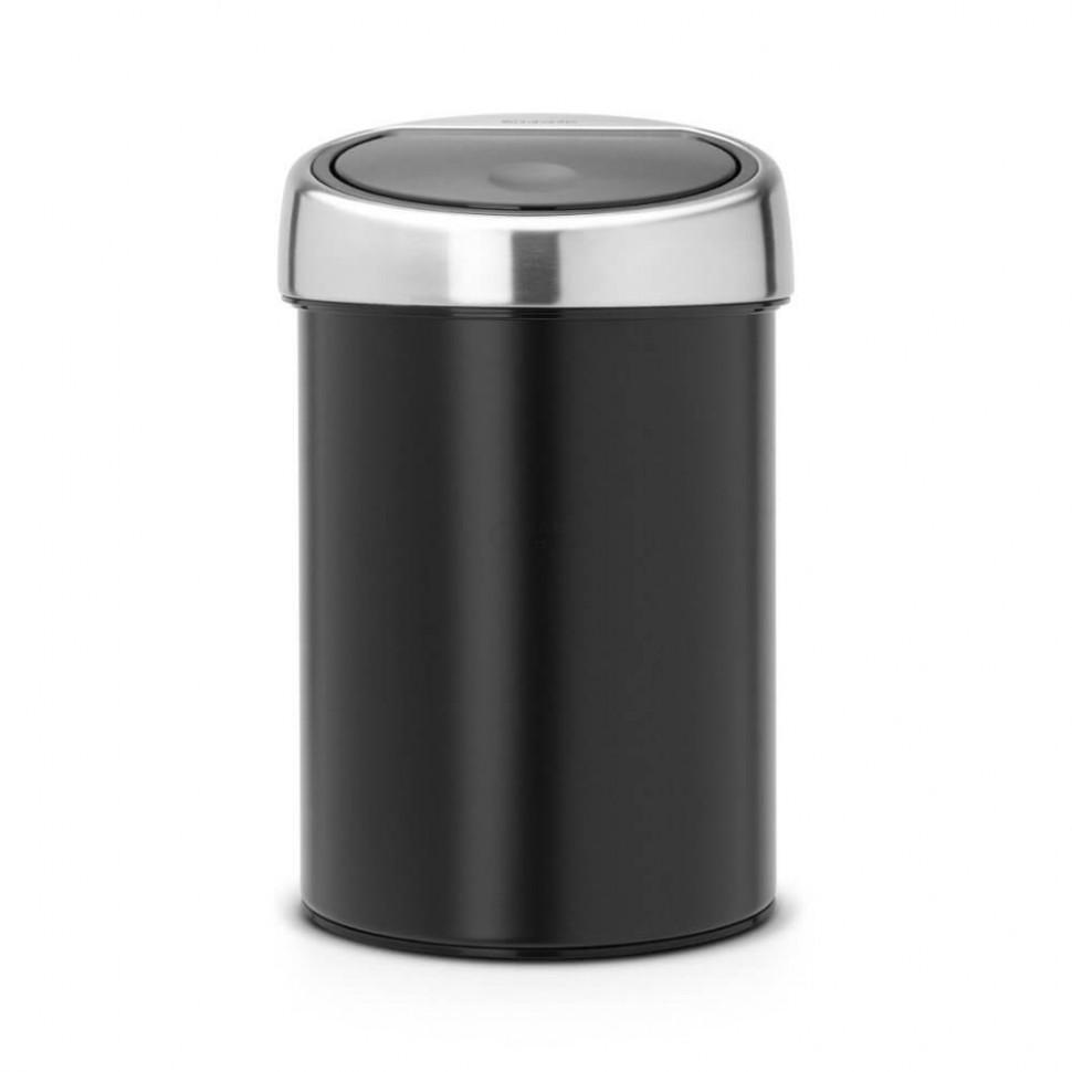 Brabantia Мусорный бак 3 л черный матовый Touch Bin | https://grandposuda.com.ua