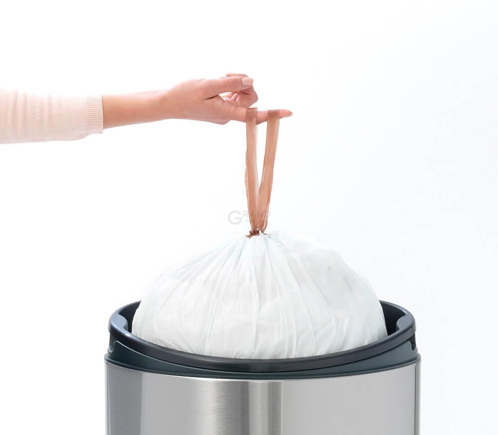 Brabantia Пакеты для мусора в рулоне, 45 л, размер L, 10 шт белых | https://grandposuda.com.ua