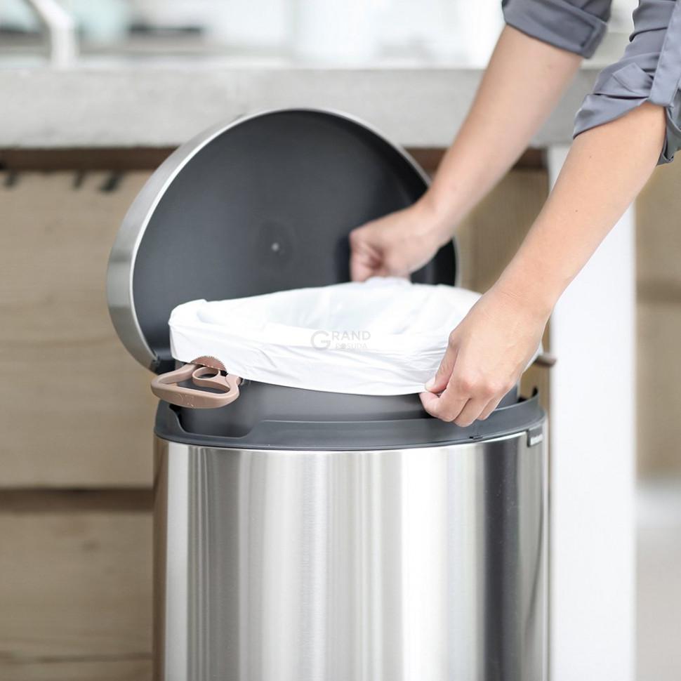 Brabantia Пакеты для мусора в рулоне, 45 л, размер L, 10 шт белых | https://grandposuda.com.ua
