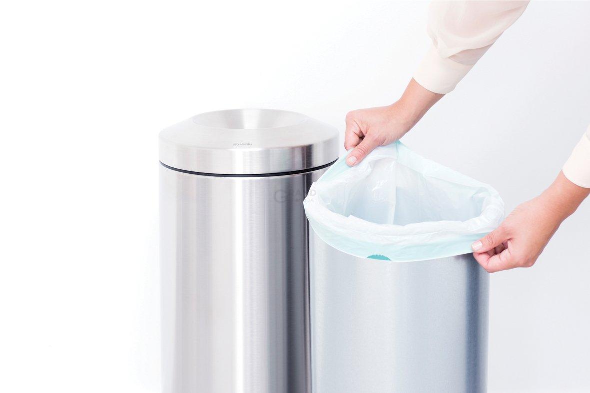 Brabantia Урна для бумаг с защитой от возгорания 30 литров матовая стальная Flame Guard Bin | https://grandposuda.com.ua