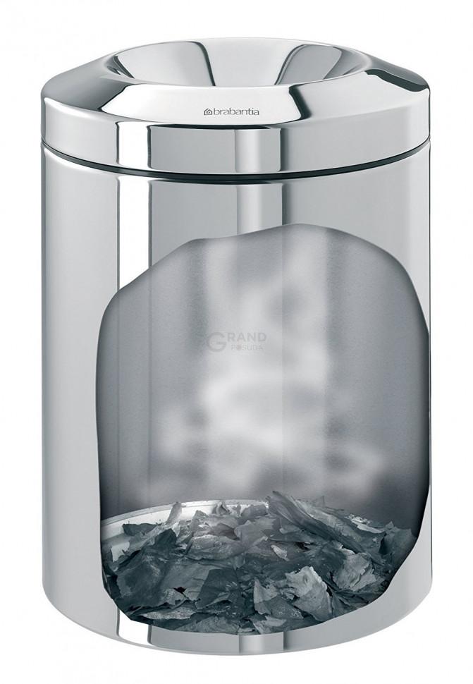 Brabantia Урна для бумаг с защитой от возгорания 7 литров глянцевая стальная Flame Guard Bin | https://grandposuda.com.ua