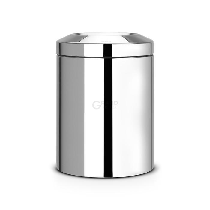 Brabantia Урна для бумаг с защитой от возгорания 7 литров глянцевая стальная Flame Guard Bin | https://grandposuda.com.ua
