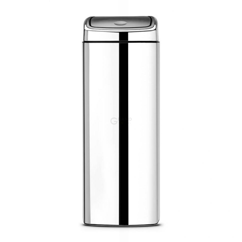 Brabantia Прямокутний сміттєвий бак 25 л глянсовий сталевий Touch Bin | https://grandposuda.com.ua