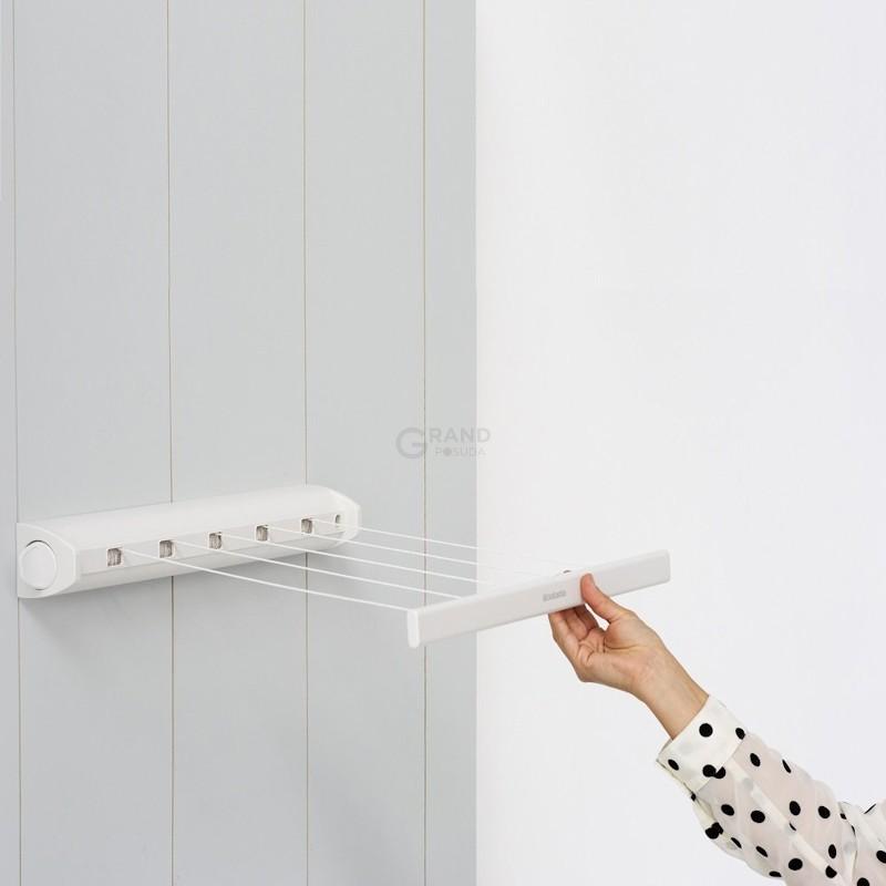 Brabantia Витяжна настінна сушарка для білизни до 22 м навішування біла | https://grandposuda.com.ua