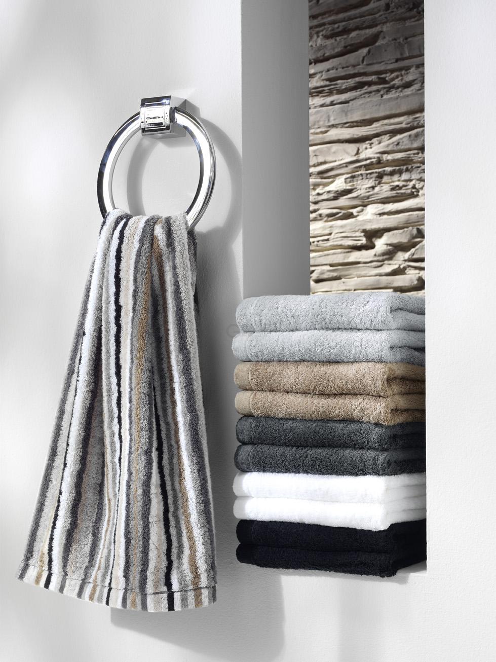 Полотенце гостевое 30 х 50 см Kiesel Stripes Lifestyle Cawo | https://grandposuda.com.ua