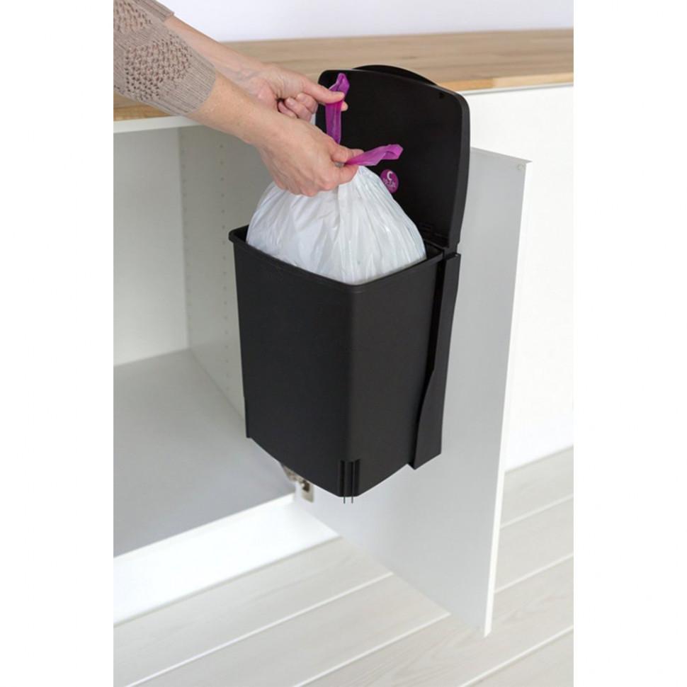 Brabantia Встраиваемый мусорный бак прямоугольный черный 10 л Built in Bin | https://grandposuda.com.ua
