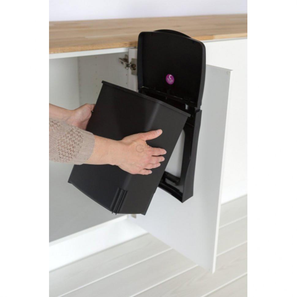 Brabantia Встраиваемый мусорный бак прямоугольный черный 10 л Built in Bin | https://grandposuda.com.ua