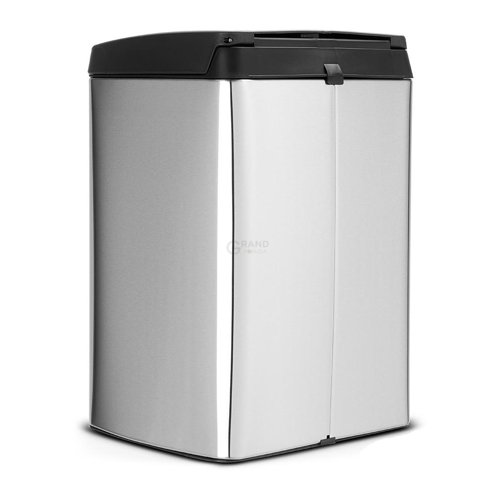 Brabantia Прямоугольный мусорный бак с педалью 10 л бесшумный матовая сталь Pedal Bin | https://grandposuda.com.ua