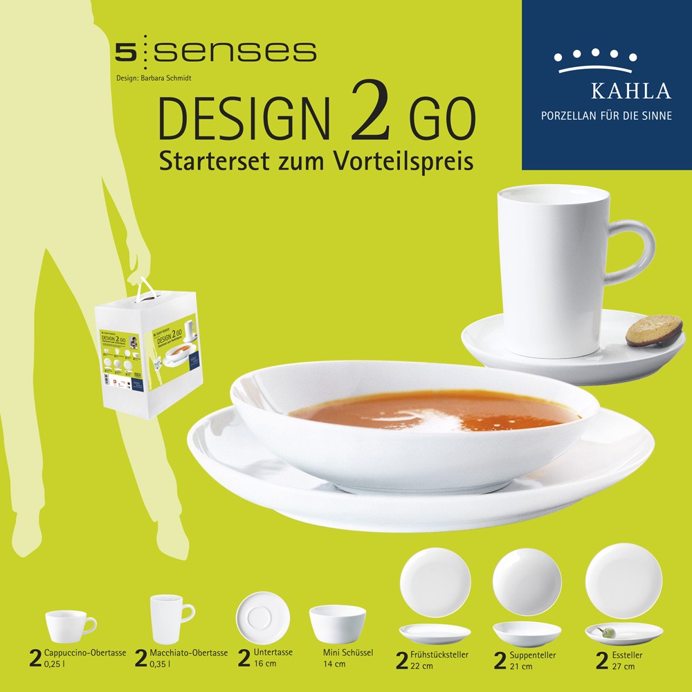 Kahla Набор столовой посуды 14 предметов белый Five Senses Design 2 Go | https://grandposuda.com.ua