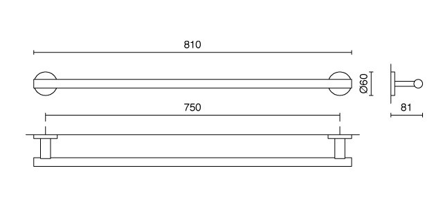 Zack Вешалка для полотенец настенная 75 см Scala | https://grandposuda.com.ua