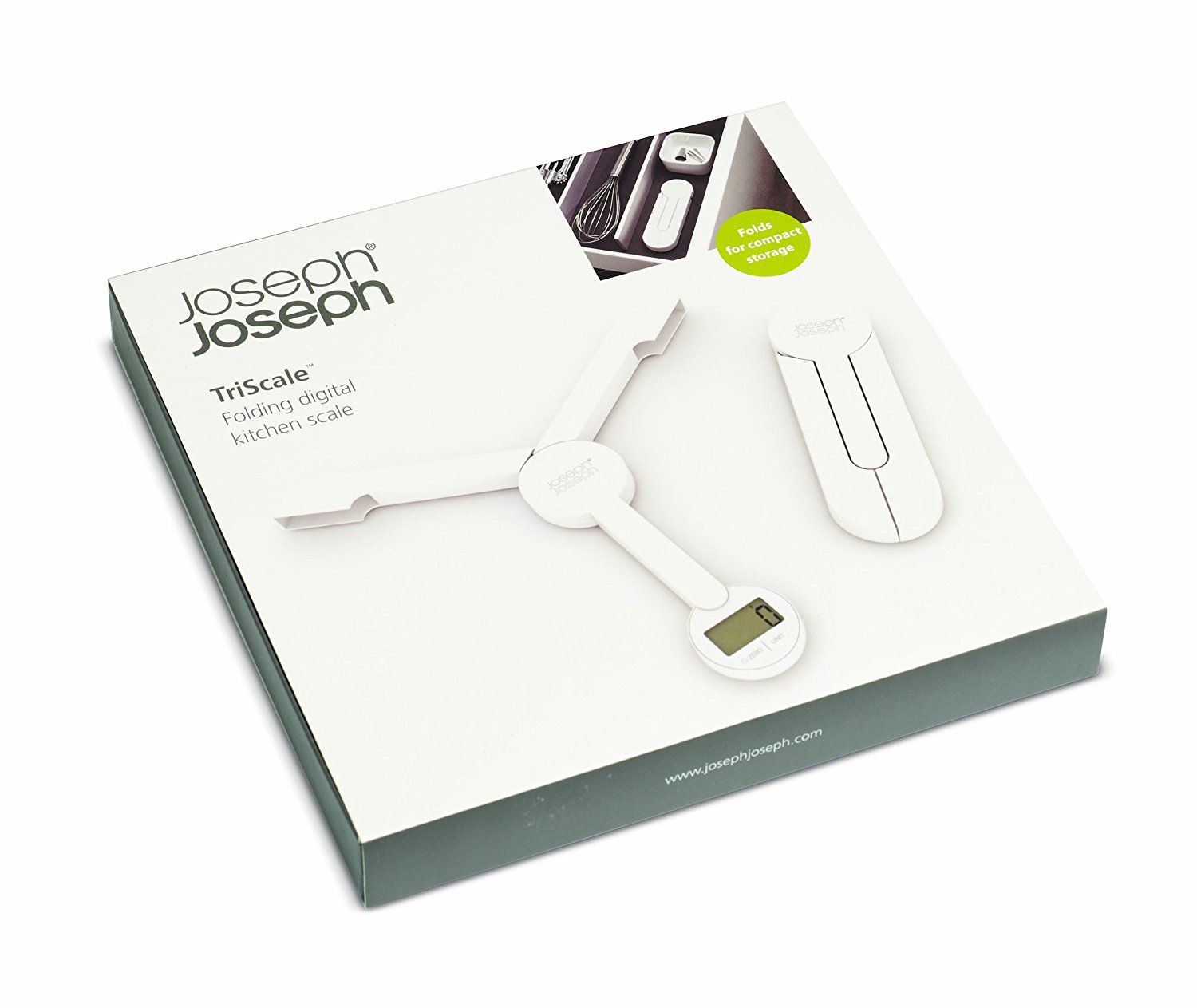 Joseph Joseph Цифровые складные весы белые TriScale | https://grandposuda.com.ua