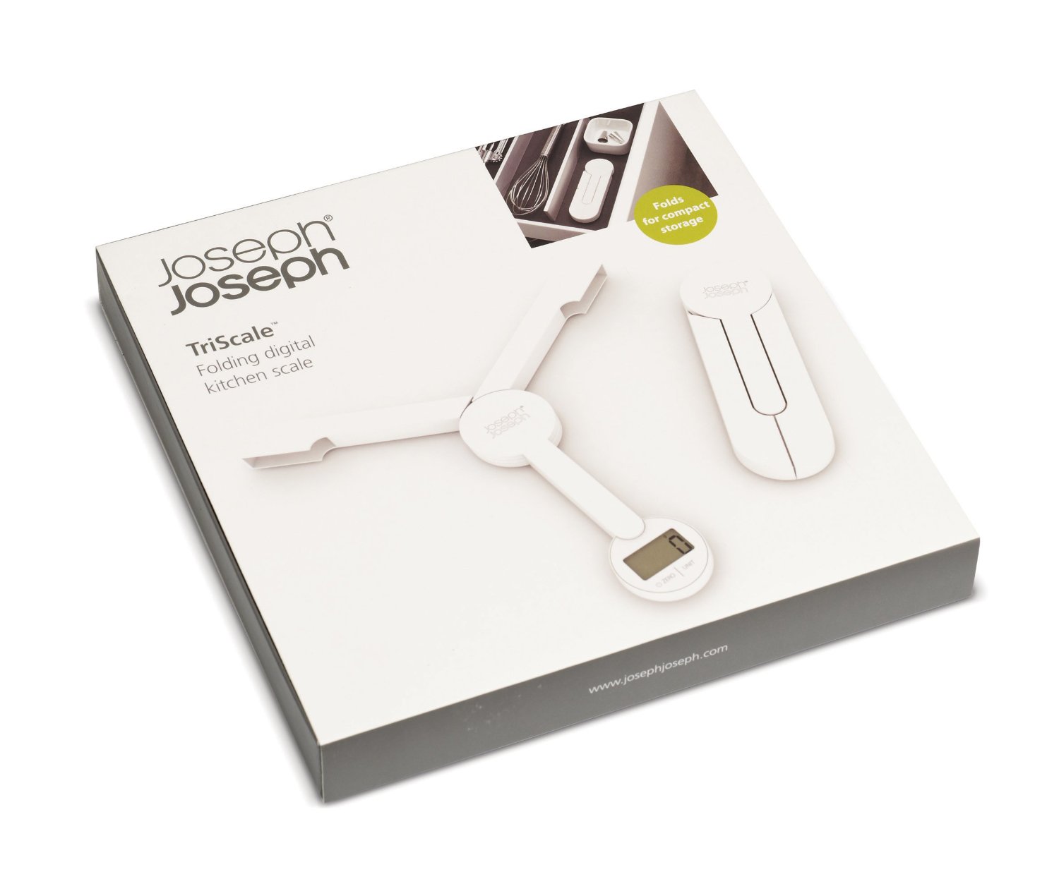 Joseph Joseph Цифровые складные весы белые TriScale | https://grandposuda.com.ua