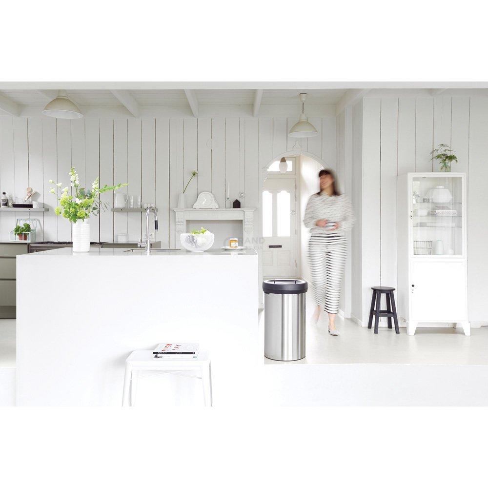 Brabantia Мусорный бак 60 л матовый стальной с защитой от отпечатков пальцев Big Bin | https://grandposuda.com.ua