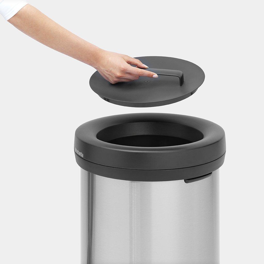Brabantia Мусорный бак 60 л матовый стальной с защитой от отпечатков пальцев Big Bin | https://grandposuda.com.ua