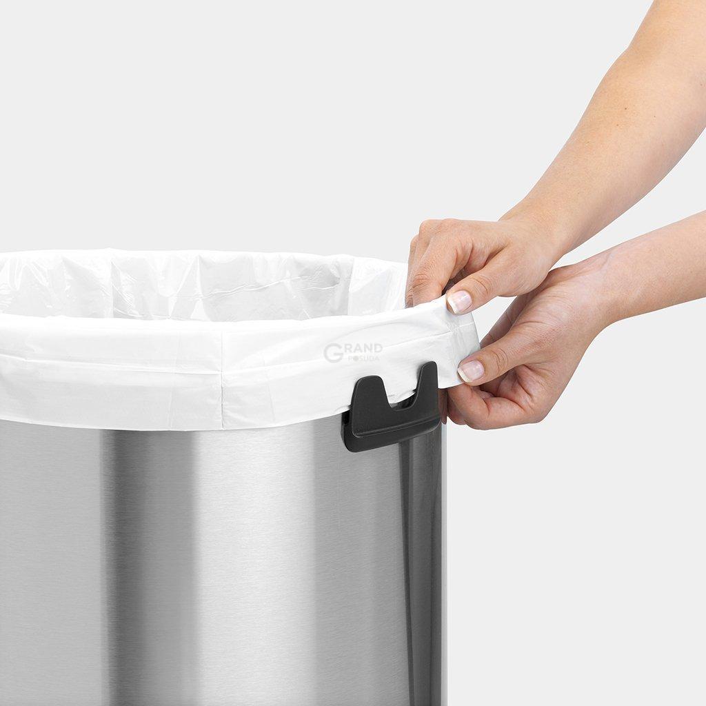 Brabantia Мусорный бак 60 л матовый стальной с защитой от отпечатков пальцев Big Bin | https://grandposuda.com.ua