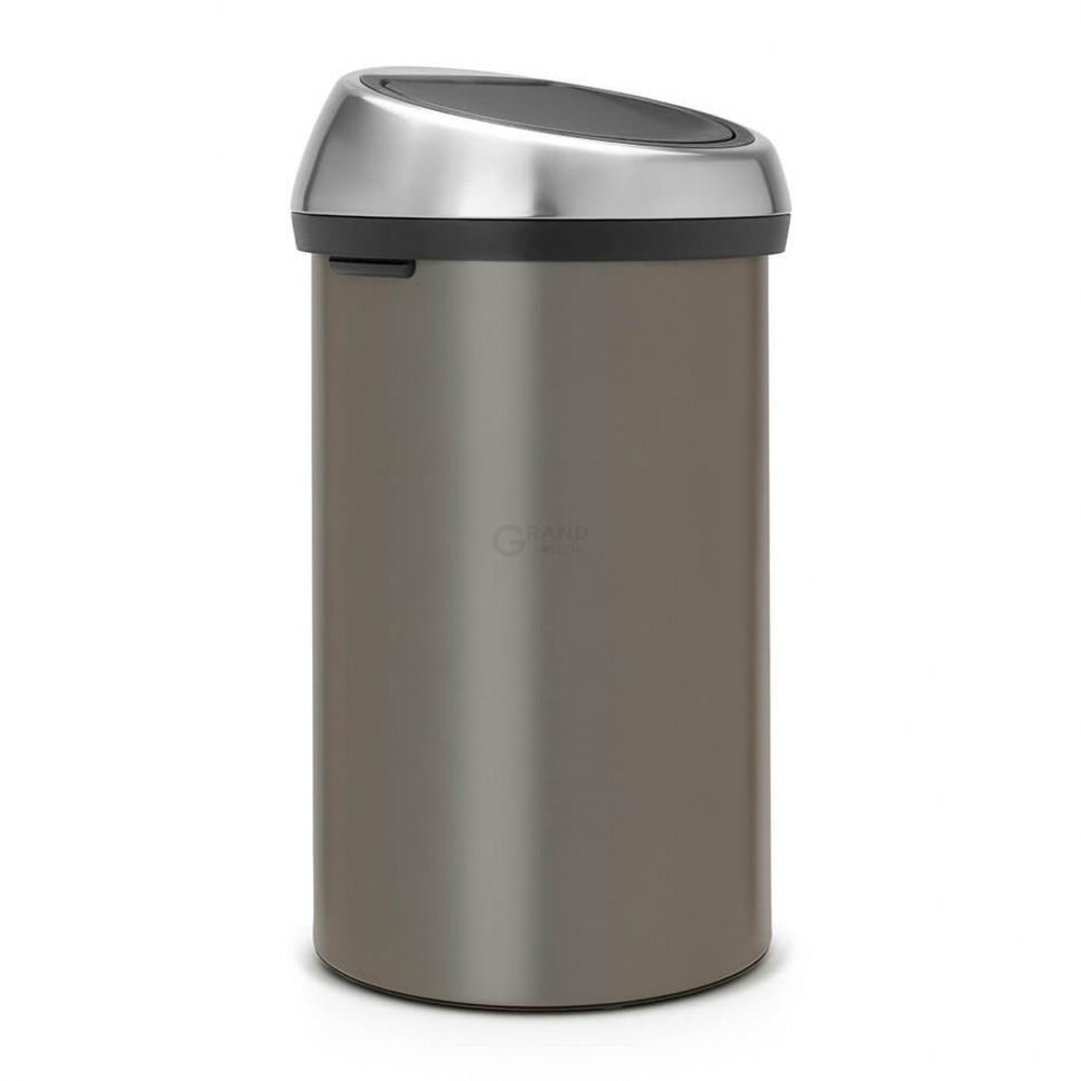 Brabantia Мусорный бак 60 л платиновый, матовая крышка Touch Bin | https://grandposuda.com.ua