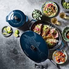 Staub Сковорода-жаровня 33 см з кришкою овальна La Mer | https://grandposuda.com.ua