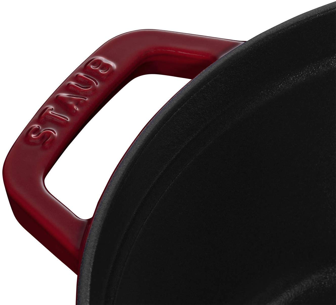Staub Кастрюля / жаровня 24 см с крышкой бордовая | https://grandposuda.com.ua