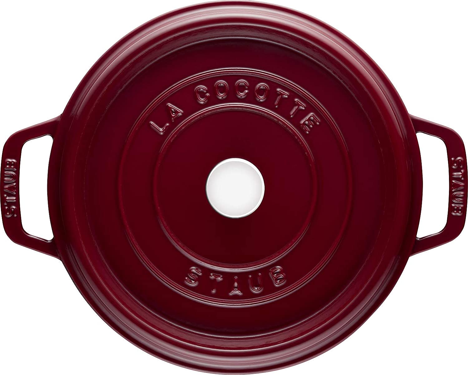 Staub Кастрюля / жаровня 24 см с крышкой бордовая | https://grandposuda.com.ua