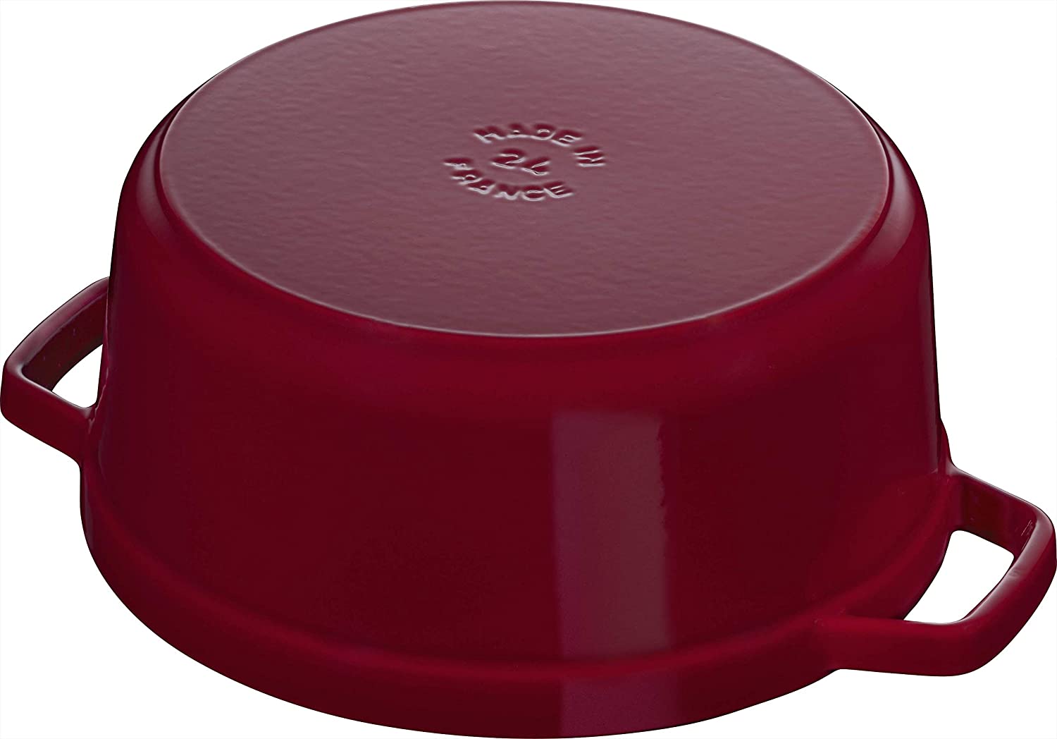 Staub Кастрюля / жаровня 24 см с крышкой бордовая | https://grandposuda.com.ua