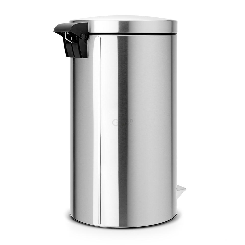 Brabantia Мусорный бак с педалью 45 л бесшумный матовая сталь с защитой от отпечатков пальцев Pedal Bin | https://grandposuda.com.ua